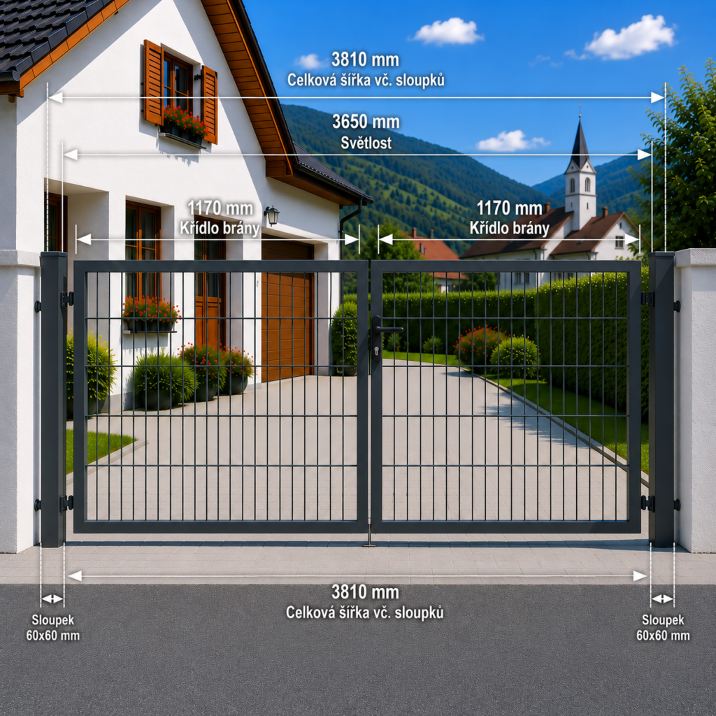 Zweiflügeliges Tor STRONG, 2D-Paneel