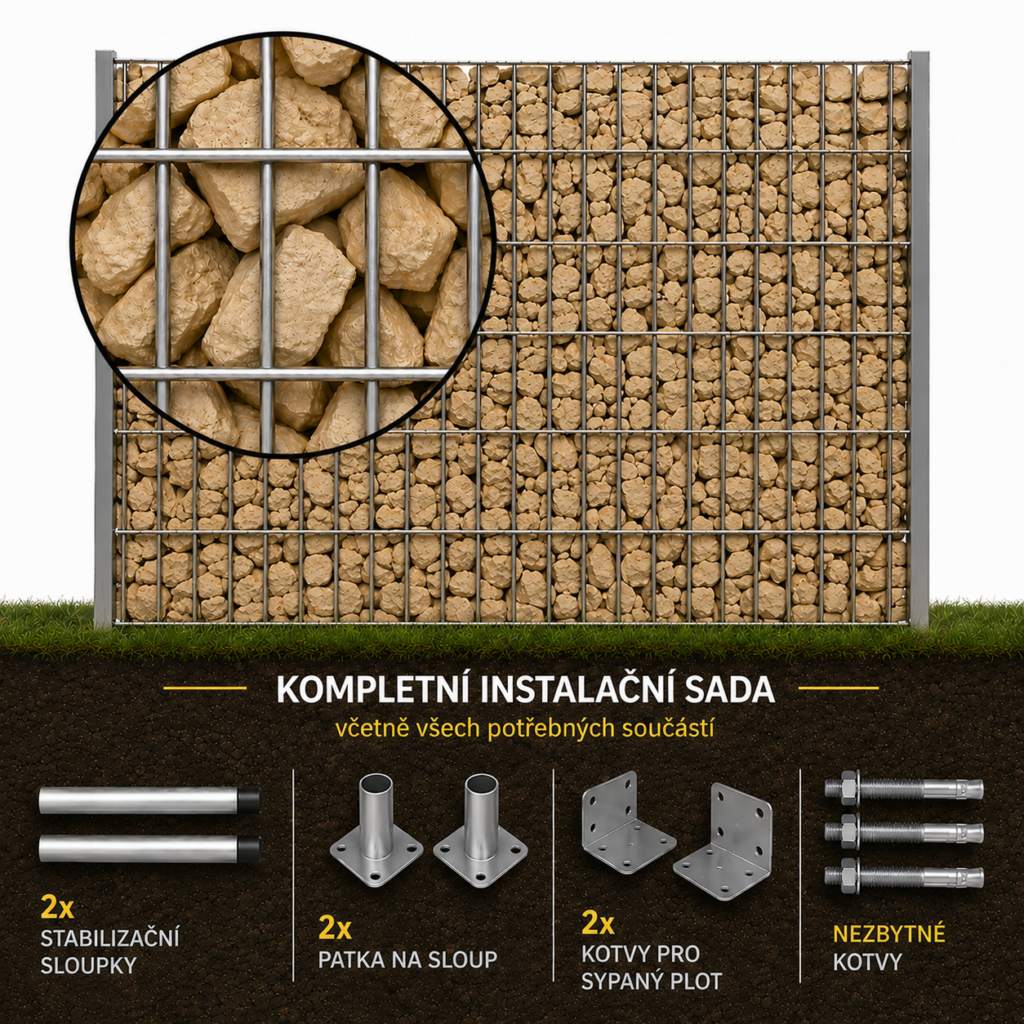 Gabionenzaun TERRA zum Anschrauben