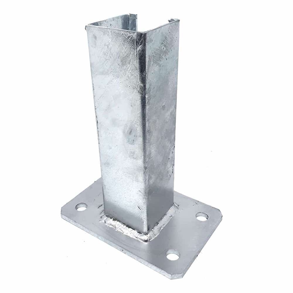 Fußplatte für Pfosten 80 x 80 mm — verzinkte Befestigung für Zaunpfosten