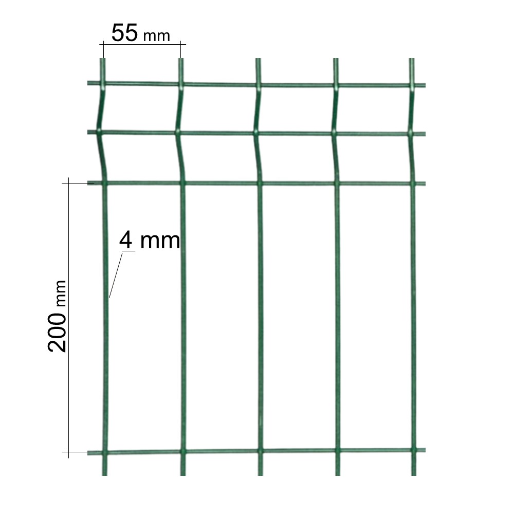 Doppelstabmatte 3D EKO, Maschenweite 55 × 200 mm, Länge 2500 mm