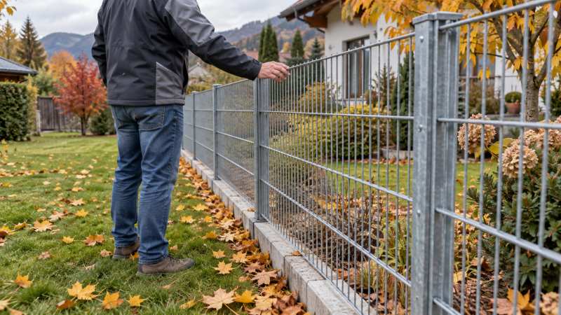 Zaunpflege im Herbst: Doppelstabmattenzaun in 5 Schritten winterfest machen