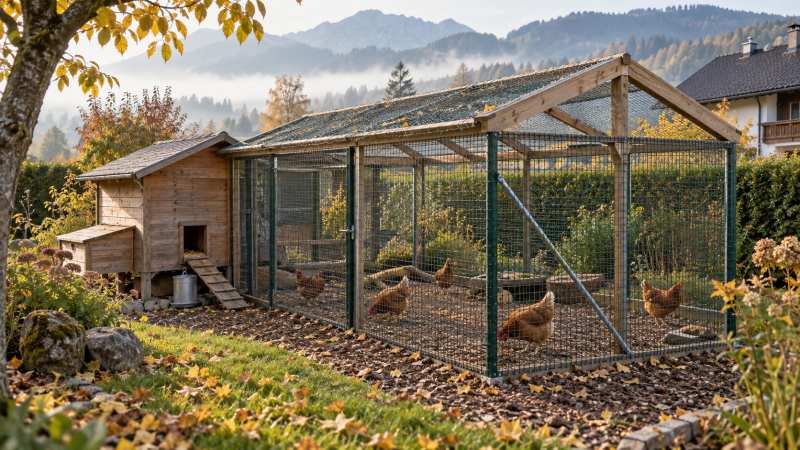 Hühnerauslauf winterfest machen: Überdachung, Marderschutz und Vogelgrippe-Vorsorge